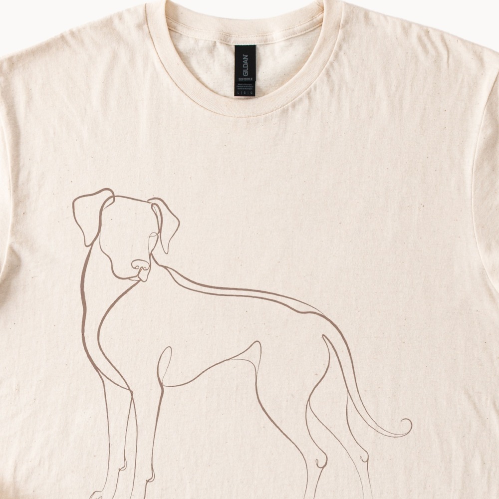 Rhodesian Ridgeback One Line Drawing Minimalist Tee